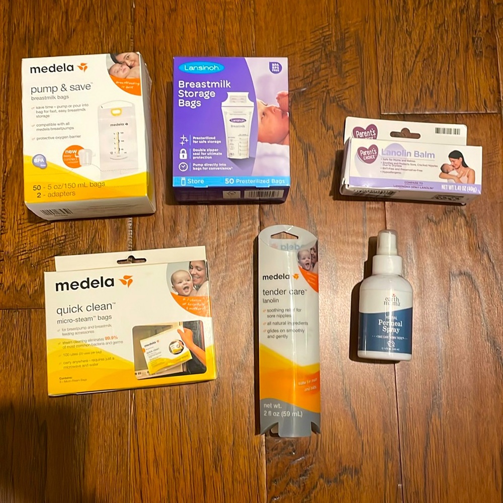 Breastfeeding storage bags/ nipple cream / Perineal Spray